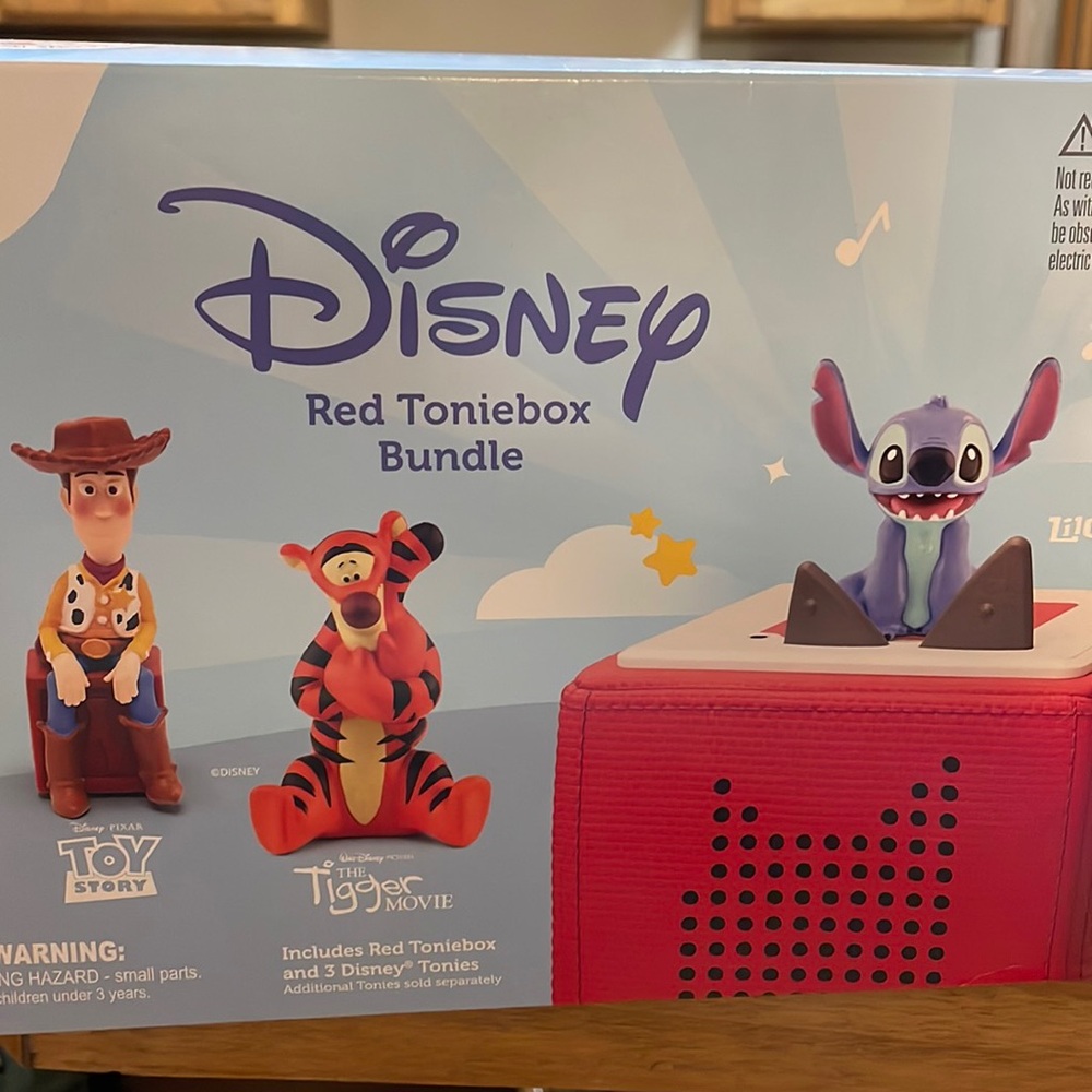 New  red toniebox bundle includes 1 red Tonieboxand 3 Disney tonies